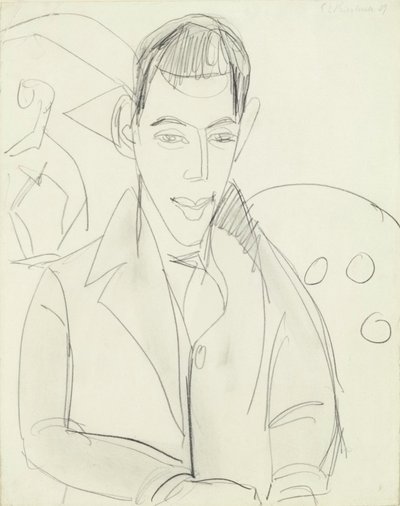 Młody poeta (Simon Guttmann), 1911 (grafit na papierze) autorstwa Ernst Ludwig Kirchner