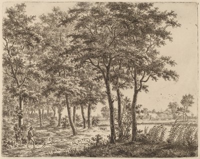 Pejzaż z chłopem niosącym drewno opałowe, ok. 1930 r. 1800. autorstwa Ernst Willem Jan Bagelaar