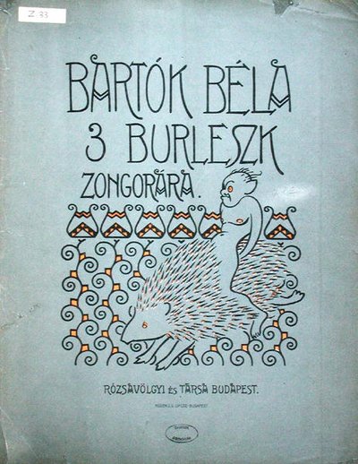 Okładka partytury na trzy burleski na fortepian Beli Bartoka (1881-1945) 1912 (kolor lito) autorstwa Ervin Voit