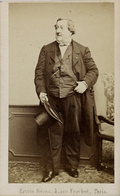 Portret kompozytora Gioachino Antonio Rossiniego 1792-1868, początek lat 60. XIX wieku. autorstwa Erwin Hanfstaengl