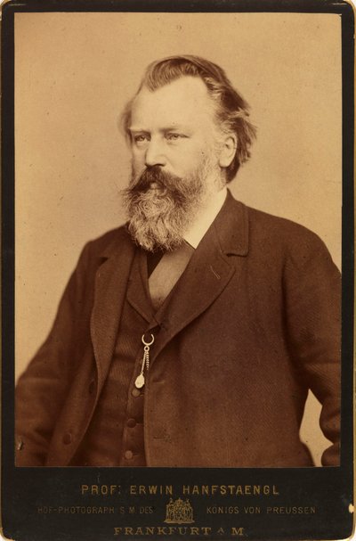 Portret kompozytora Johannesa Brahmsa 1833-1897, ok. 1930 r. 1870. autorstwa Erwin Hanfstaengl