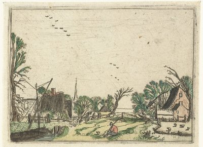 Wieś Małe pejzaże (tytuł serii) autorstwa Esaias van de Velde