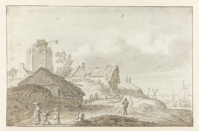 nadmorska wioska autorstwa Esaias van de Velde