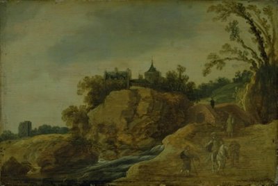Skalisty krajobraz z zamkiem autorstwa Esaias van de Velde