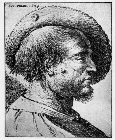 Studium głowy mężczyzny, XVII wiek. autorstwa Esaias van de Velde