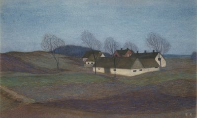 Farma w Zelandii (pastel) autorstwa Ester Almqvist