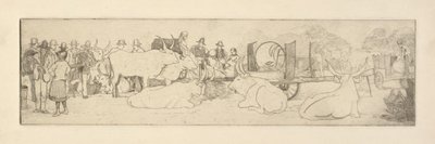 Scena na farmie z bykami autorstwa Esther Blaikie MacKinnon