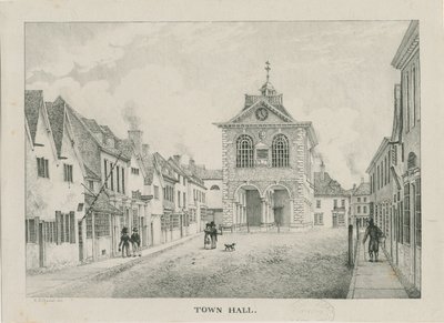 Tamworth - Ratusz: litografia, bd [1796-1865] autorstwa Etienne Bruno Hamel