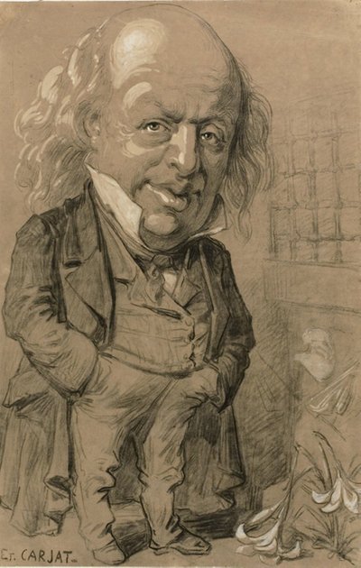 Karykaturalny portret Pierre-Jeana de Beranger autorstwa Etienne Carjat