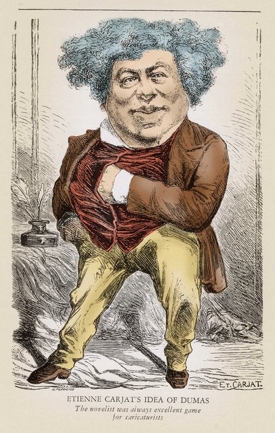 Portret Alexandre DUMASA (1803-1870) ojciec: karykatura autorstwa Etienne Carjata. autorstwa Etienne Carjat
