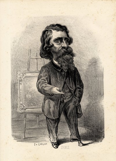 latający liść - Ilustracja Etienne Carjat (1826-1906): Art - Malarze, Diaz Narcisse Diaz de la Pena (1807-1876) autorstwa Etienne Carjat