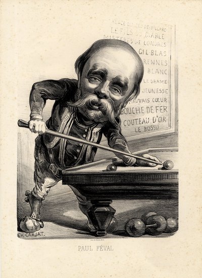 latający liść - Ilustracja Etienne Carjat (1826-1906): Bilard - Feval Paul (1816-1887) autorstwa Etienne Carjat