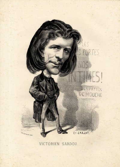 latający liść - ilustracja Etienne Carjat (1826-1906): Literatura - wiktoriańskie Sardou (1831-1908) autorstwa Etienne Carjat