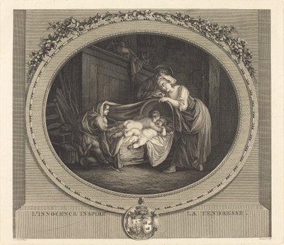 Niewinność budzi czułość autorstwa Etienne Claude Voysard after Jean Honoré Fragonard