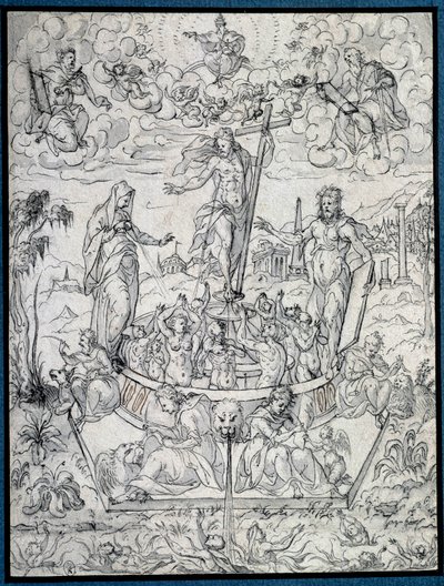 Alegoria religii. Rysunek Etienne Delaune (1518-1583/95) XVI-wieczny Paryż, Luwr autorstwa Etienne Delaune