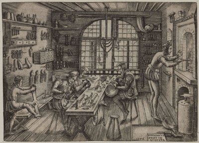 Sklep złotniczy, 1576. autorstwa Etienne Delaune