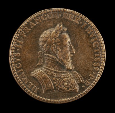 Henryk II, 1519-1559, król Francji 1547 [awers] autorstwa Etienne Delaune