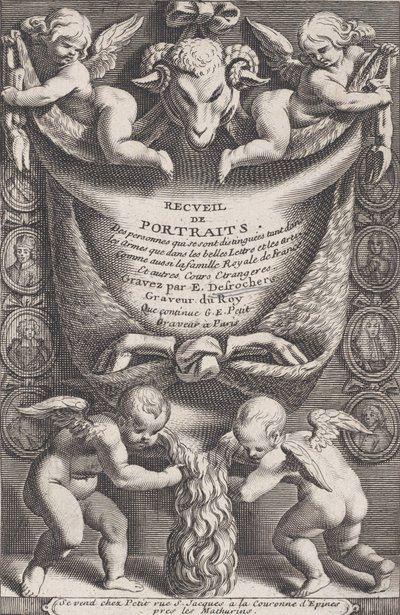 Frontyspis z kolekcji portretów, 1714-41. autorstwa Etienne Desrochers