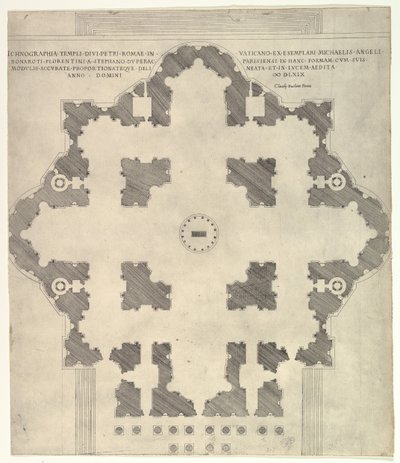 Plan św. Piotra Piotra, 1569 autorstwa Etienne Duperac