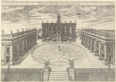Widok rzymskiego kapitolu, 1569 autorstwa Etienne Duperac