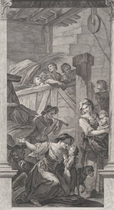 Kaplica podrzutków w Paryżu: Adoracja pasterzy, 1752 r. autorstwa Etienne Fessard