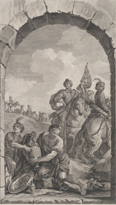 Kaplica podrzutków w Paryżu: Suita Trzech Króli: Kawalerowie, 1756. autorstwa Etienne Fessard
