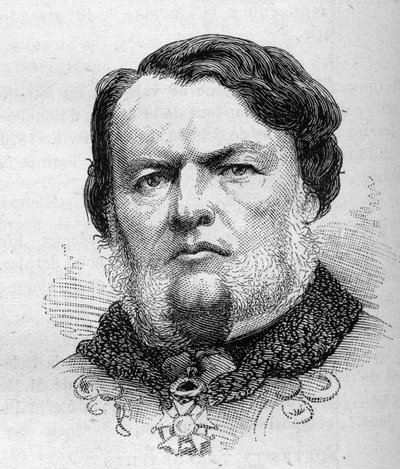 Portret Auguste Gougeard (1827Ð1886), francuskiego polityka. Grawerowanie Bocour w „”Le Monde Illustré””n°1287 z 26 listopada autorstwa Etienne Gabriel Bocourt