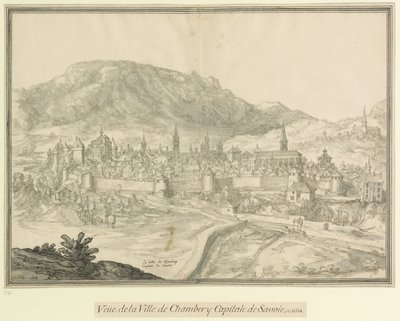 Miasto Chambery  Stolica Sabaudii: Veüe de la Ville de Chambéry Stolica Sabaudii w 1618 r. autorstwa Etienne Martellange