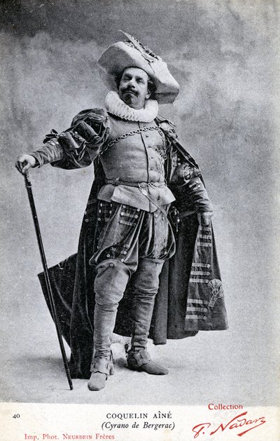 Constant Coquelin znany jako Coquelin aîné (1841 - 1909) w stroju Cyrano de Bergerac (zdjęcie) autorstwa Etienne Neurdein