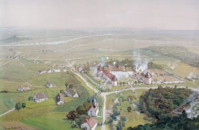 Odbicie zamku w Mondement przez armię francuską 9 września 1914 r. podczas pierwszej bitwy nad Marną 1915 r. autorstwa Etienne Prosper Berne Bellecour