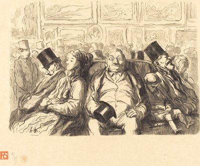 Wystawa Sztuk Pięknych - W salonie Carre - Chwila odpoczynku autorstwa Etienne after Honoré Daumier
