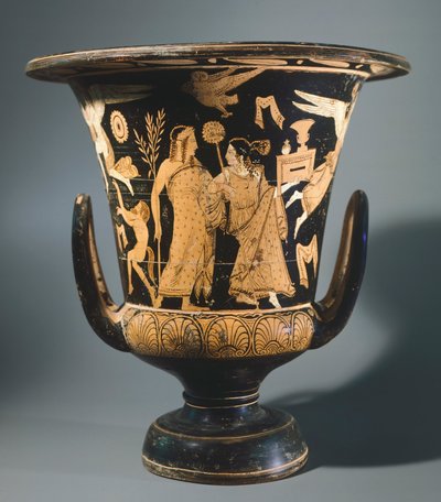 Calyx-krater (duży wazon) autorstwa malarza z Nazzano. Ceramika czerwonofigurowa. Cywilizacja etruska, IV wiek p.n.e. autorstwa Etruscan
