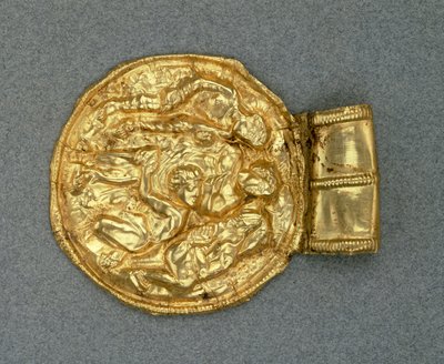 Wisiorek z wytłoczoną bullą. Cywilizacja etruska, IV wiek p.n.e. autorstwa Etruscan