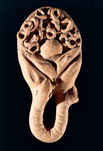 Cywilizacja etruska, Wotum z terakoty przedstawiające jelito, Z Tessennano, region Lacjum, Włochy autorstwa Etruscan