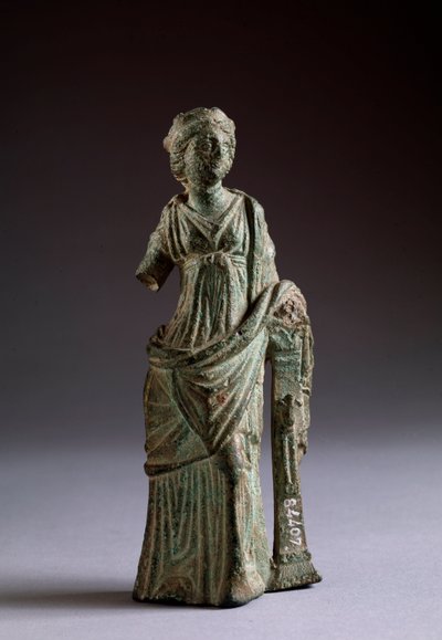 Cywilizacja etruska: rzeźba z brązu „”figura ofiarodawcy”, Montalcino, Włochy, II wpne, wym. 18 cm autorstwa Etruscan