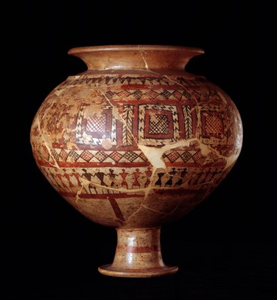 Cywilizacja etruska: waza olla z grobowca 3, nekropolia Buccacce a Bisenzio - VII w. p.n.e. autorstwa Etruscan