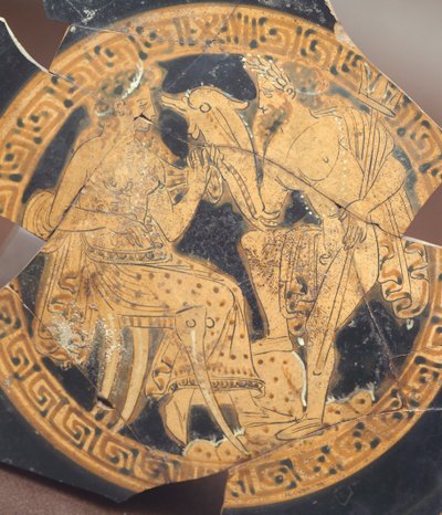 Posejdon i Amfitryt. Ceramika czerwonofigurowa z Civita Castellana (Lazio). Cywilizacja etruska, IV wiek p.n.e. autorstwa Etruscan