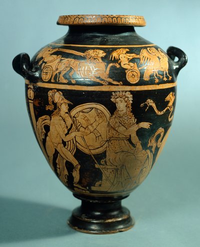 Stamnos, czerwonofigurowa ceramika z Vulci (Lazio). Cywilizacja etruska, IV wiek p.n.e. autorstwa Etruscan