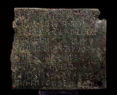 Tabliczka z brązu z Monte Acuto, Formello - III-II w. p.n.e. autorstwa Etruscan Etruscan