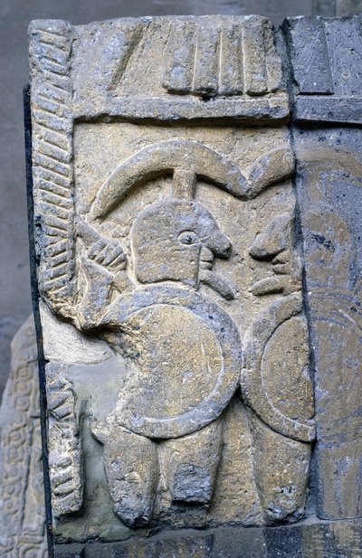Etruski wojownik na sarkofagu Muzeum Narodowego Tarquinia. autorstwa Etruscan Etruscan