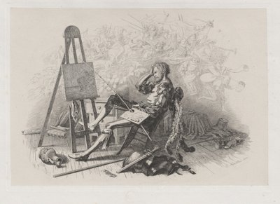 Poranek po balu maskowym: Emil Theodor Richter przy jego sztalugach autorstwa Eugen Napoleon Neureuther