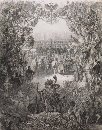 Członkowie Stowarzyszenia Albrechta Durera na rok wyborczy 1843-1844 Der Albrecht Du..., 1843. autorstwa Eugen Napoleon Neureuther