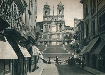 Schody Hiszpańskie i kościół Trinita dei Monti, Rzym, Włochy, 1927 autorstwa Eugen Poppel