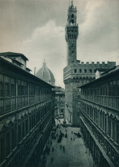 Palazzo Vecchio z Galerii Uffizi, Florencja, Włochy, 1927 autorstwa Eugen Poppel