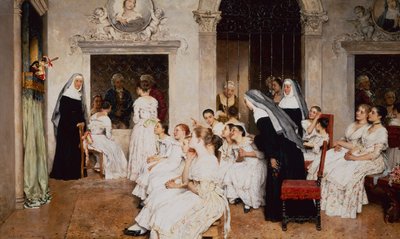 Scena klasztorna w Wenecji (olej na płótnie) autorstwa Eugen von Blaas