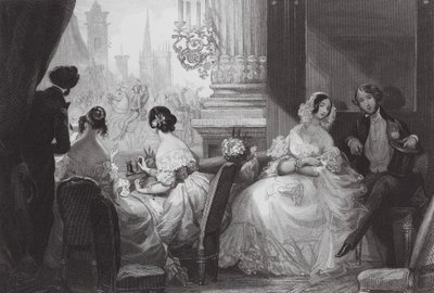 Wnętrze loży operowej (grawerunek) autorstwa Eugene Louis (after) Lami