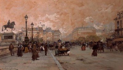 Paryska scena uliczna autorstwa Eugene Galien-Laloue