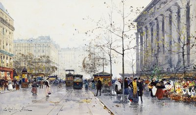 Madeleine, Paryż autorstwa Eugene Galien-Laloue
