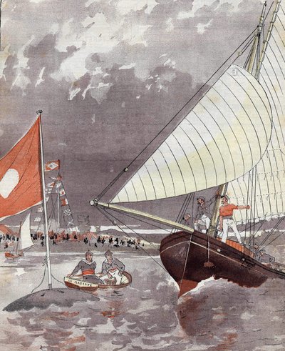 Regates w Le Havre w 1892 roku, na podstawie akwareli pana Courbona. autorstwa Eugene (after) Courboin