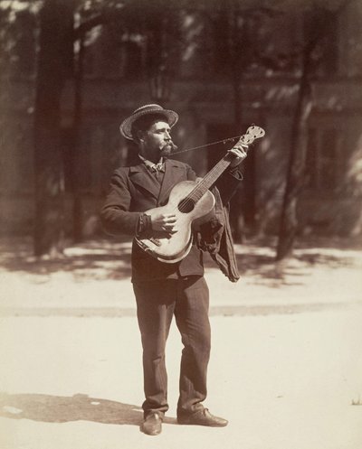 Gitarzysta, Paryż autorstwa Eugène Atget